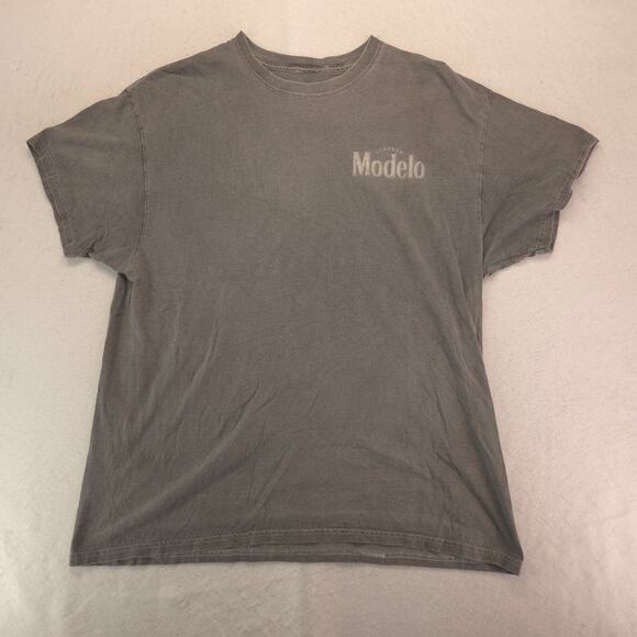 Modelo Short Sleeve Crew Neck Graphic T Shirt Mens Size Extra Large XL Gray - Picture 2 of 9